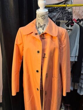 Burberry Peach-Orange Long Trench Coat